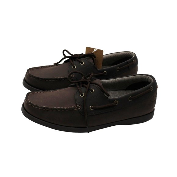 Weatherproof Vintage Mens Brown Cushioned Benny Round Toe Lace-up Boat Shoes 10 - Picture 3 of 7